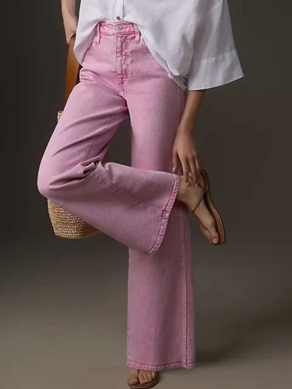 Anthropologie | AMO| NWT Pink Acid Wash Wide-Leg Jeans Sz 29